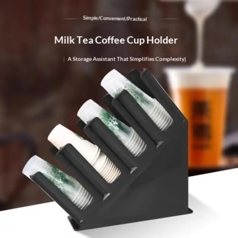 Plastic Paper Cup Storage Rack 4 Slots Food Safe Sturdy Cup Organizer for  Tea Shop Bakery Home Coffee Station