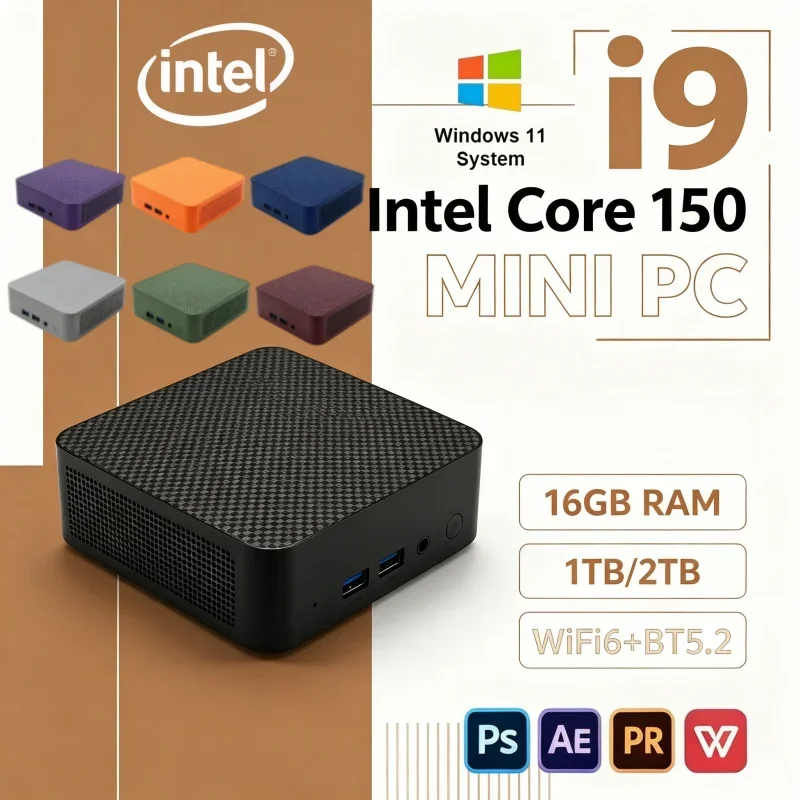 2026 Trend Mini Pocket Desktop Core N150 16GB RAM 1/2TB SSD BT5.2 WiFi6 Win11 4K Agile Game Work PC