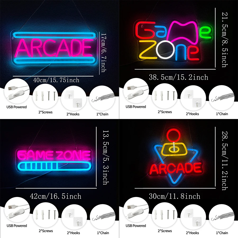 Game Zone Led Neon Sign, Game Neon Sign Decor In Young Boys' Rooms, Clubs And Man Caves-Young Boys, The Best Gift For Gamers. view 2