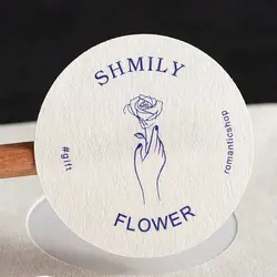 Custom Natural Texture Sticker Business Logo Text Elegant Birthday Party Wedding Thank You Label Bag Box Packaging Adhesive DIY