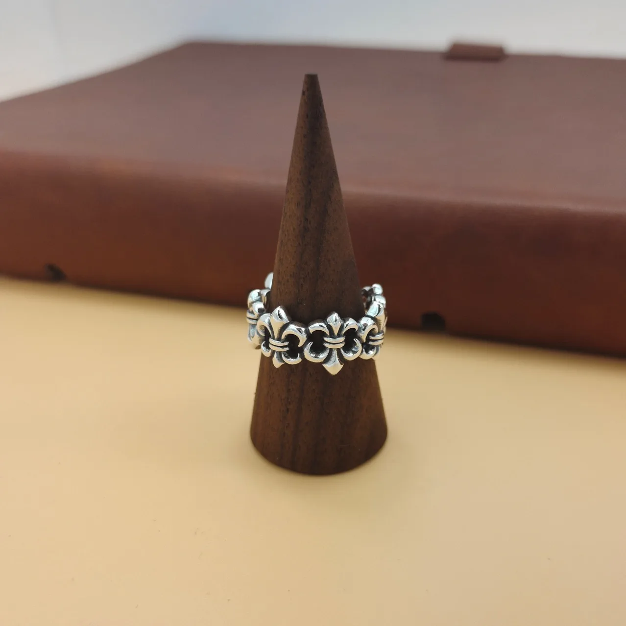 S925 silver ring women's pure silver niche design personality ins trendy retro Japanese and Korean minimalist cross opening