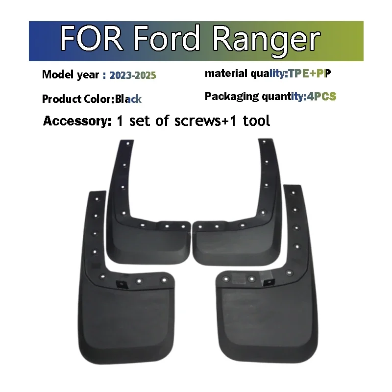2023 2024 2025 FOR Ford RANGER Mud Flaps Guard Splash Mudguard Fender Mudflaps Car Accessories Front Rear 4pcs view 2