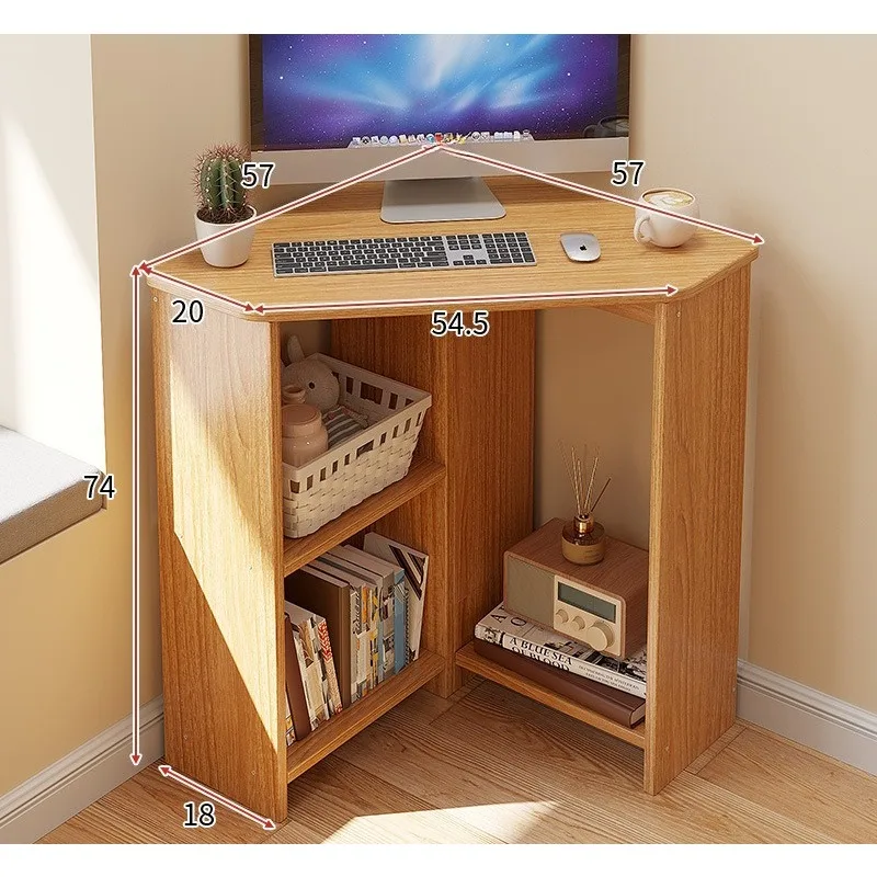 Small apartment desk triangular study desk corner corner computer desk corner simple home writing desk