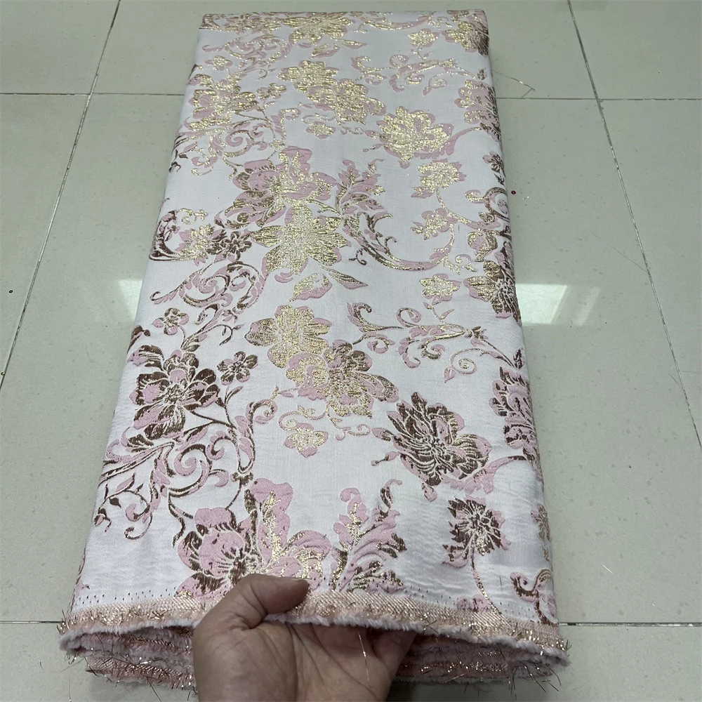 

African Nigerian Jacquard Brocade Lace Fabric,Embroidery,Fashion,Party Prom Dresses,Tulle,Fabric For Sewing,High Quality,5 Yards