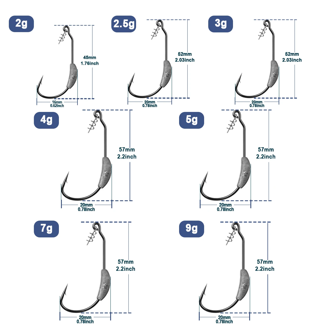 Weighted EWG Worm Hooks 2