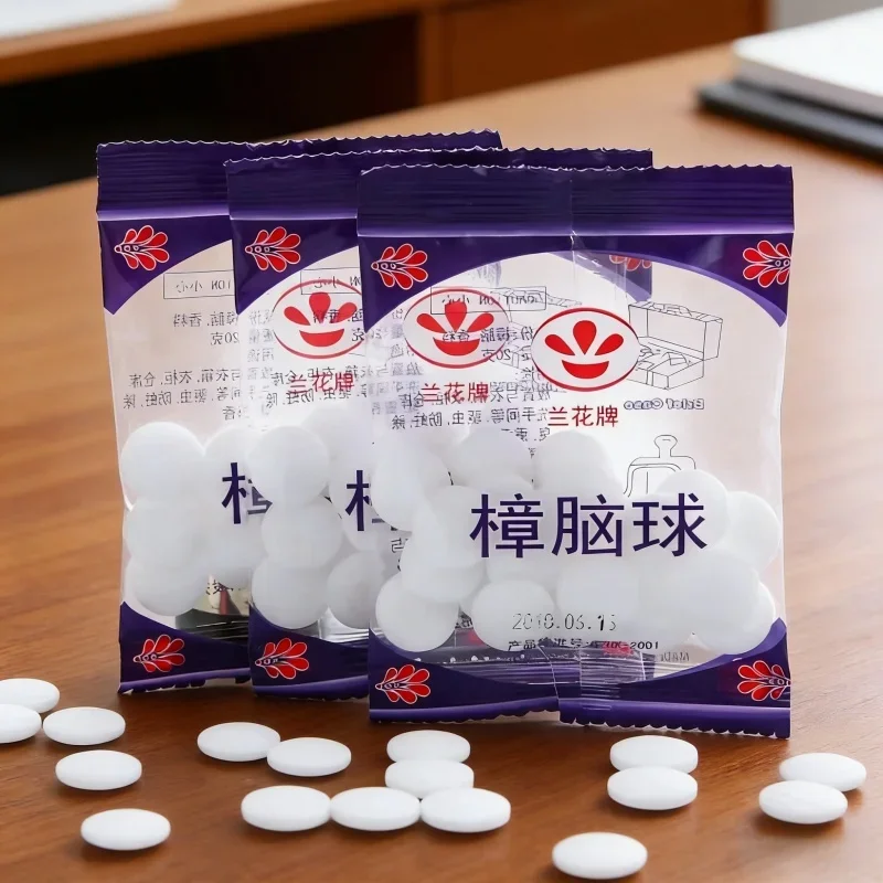 Bolas de Alcanfor Antimoho y Antipolillas - 1-10 Piezas, Píldoras Antiinsectos, Desodorante para Armario, Zapatero, Cajones y Gabinetes, Eliminador de Olores