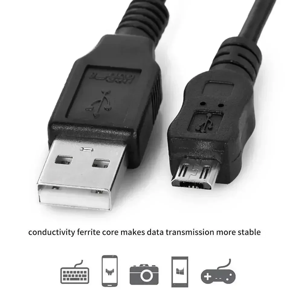 Micro USB Data Cable For Android Phone 1M For Xbox One /PS4 Controller Accessories Power Cable Anti-interference Magnetic Ring