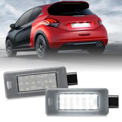 2Pcs For Peugeot 207 CC 208 2008 308 3008 508 5008 Citroen C3 C4 C5 White LED Number License Plate Light