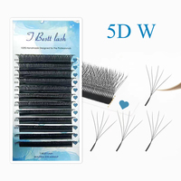 Tbestt 6D 5D W Lashes Double Layer W Shape Eyelash Extensions Premade Volume Fan Natural Soft Automatic Flowering Lashes