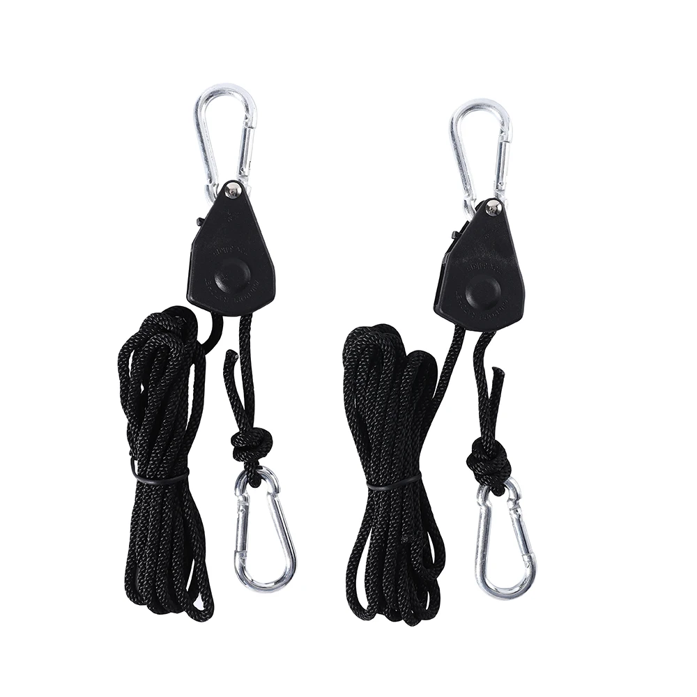 Adjustable 1 Pair 1/8'' Rope Ratchet Grow Light Fixture Hook Plant Hanger for Double Ended Grow Light Fixture