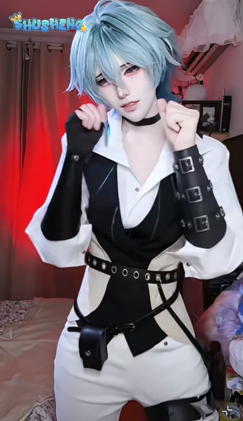 Game Genshin Impact Lohen adventurer PV version Cosplay Costume Men Lohen Wig  Halloween Carnival New leisure Daily life Uniform