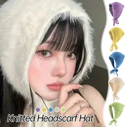 Korean Version of Winter Imitation Sea Mink Girl Headscarf Simple Solid Color Versatile Strap Cover Headband for Women