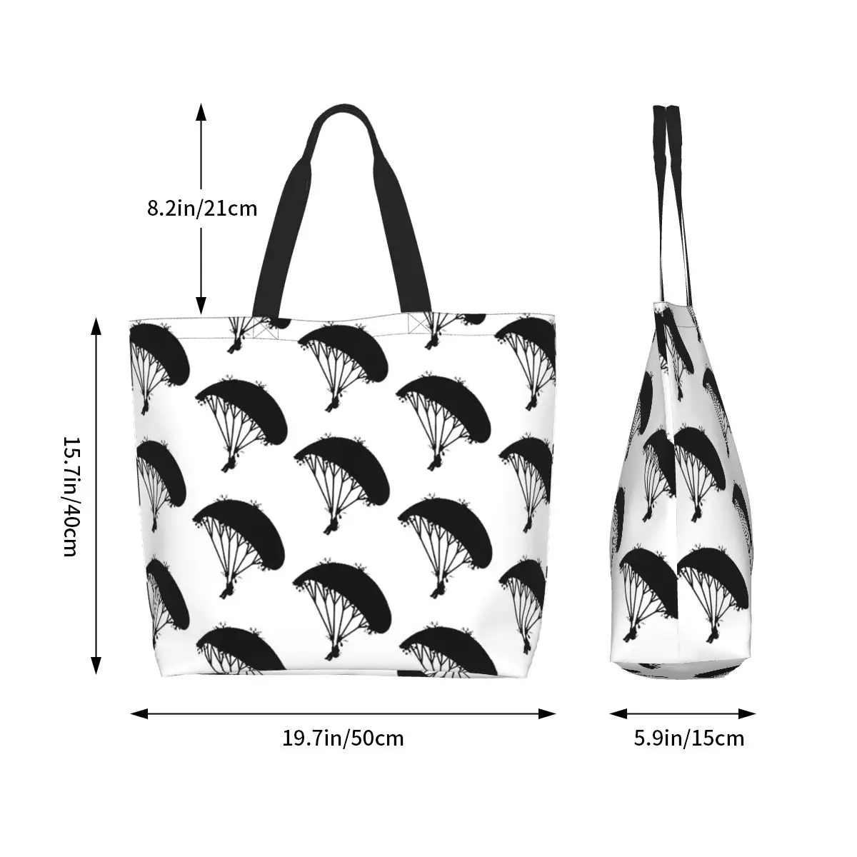 Paragliding Cool Shopping Tote Bag Canvas Large Capacity Shoulder Bags Shopper Grocery Handbag for Women