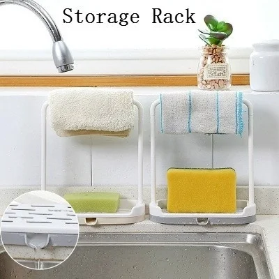 Kitchen Storage Rack Towel Sponge Drain s Rag Dishcloth Sink Desktop Organizer Hanging  Bathroom Soap Holder dish rack