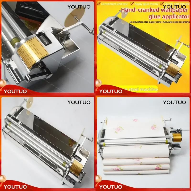 Digital Automatic Wallpaper Gluing Machine Adjustable Paste Coating Thickness Stainless Steel Wall Paper Paste Coater