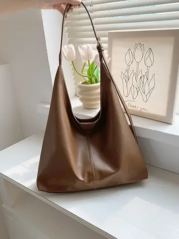 Large Capacity Solid Color Women's Shoulder Bag, Multifunctional Crossbody Bag, Women's Shoulder Tote Bag, Large Capacity Crossbody Tote Bag, Casual Work Bag