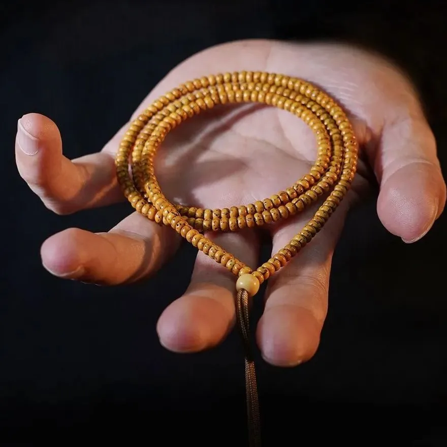 

Mini Star and Moon Bodhi Ultra Small Handheld Bracelet Millet Buddhist Rosary Wen Play 108Pcs Sweater Pendant Necklace Blessing