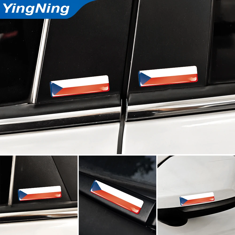 Czech Republic Flag Sticker 3D Domed Decals Car Styling Accessories for Skoda Octavia Fabia Superb Kodiaq Karoq motive exterior view 6