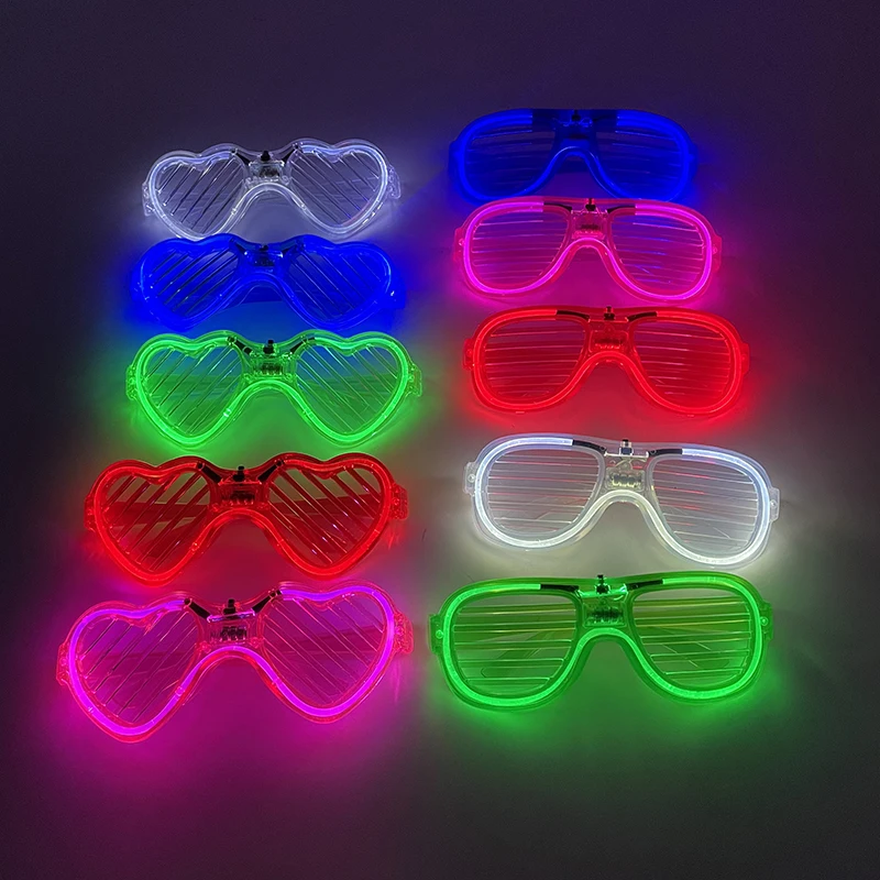 

1/5/10/20PCS LED Sunglasses Girls Night Wedding Novelty Shutter Glasses Gift Glowing Window-blinds Glasses Sweetheart Sunglasses