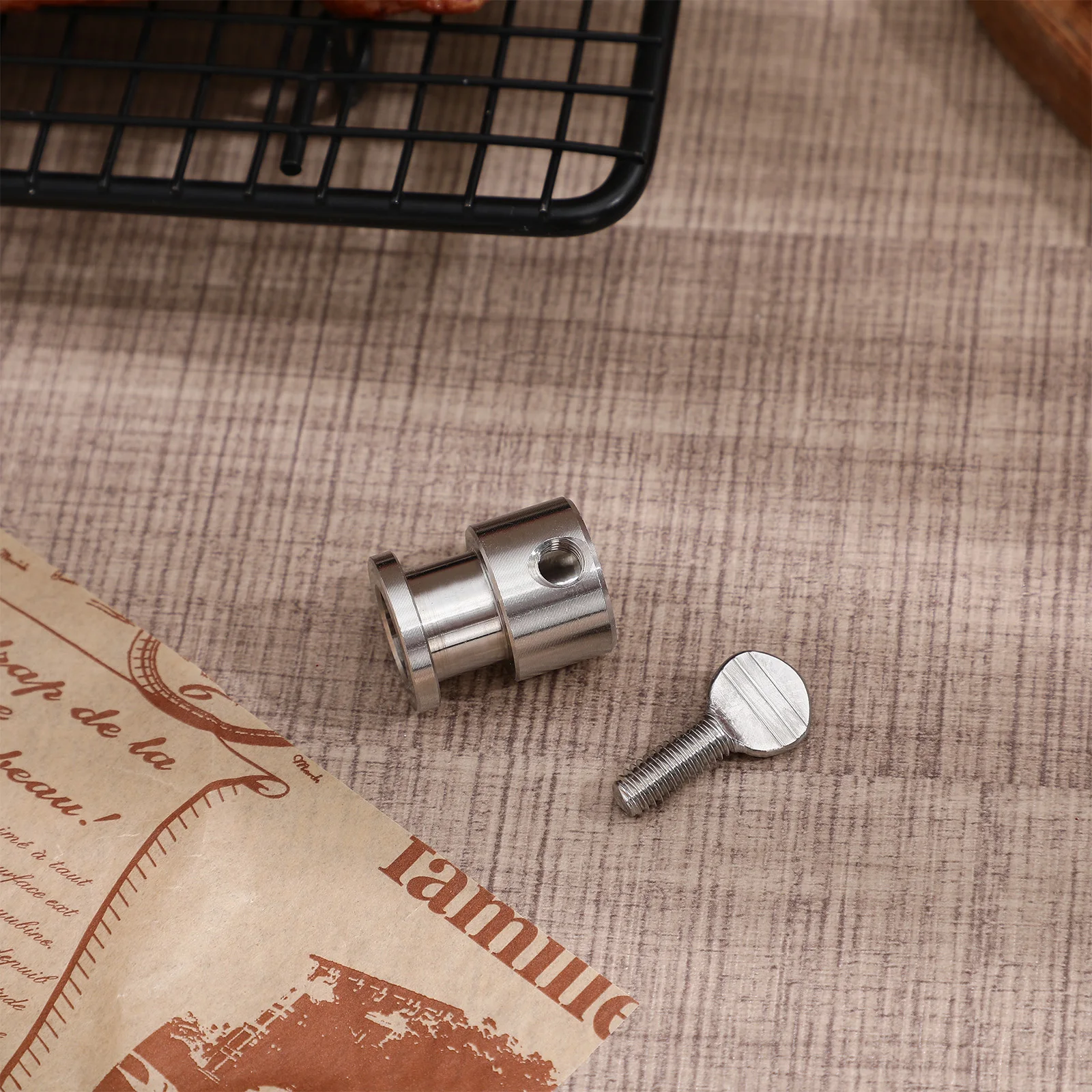 

1pc Bbq Counterweight Grill Rotisserie Spit Rod Bushing Stainless Steel Heavy Duty Weight Balance Stabilizer Roller Limiter