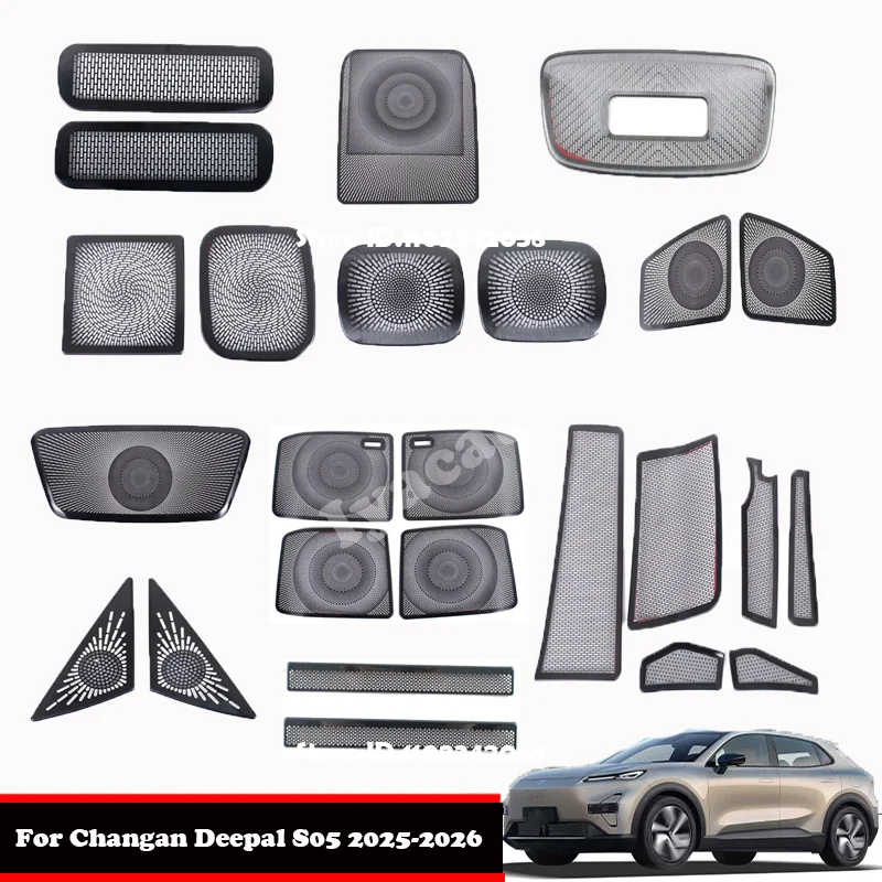 For Changan Deepal S05 2025 2026 Steel Black Car Front Inner Triangle Pillar 4 Door Speaker Front Trunk Horn Front Roof Cover