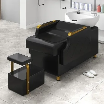 Luxury Half-Lying Shampoo Bed For Hair Salon And Barber Shop High Quality Modern Flush Basin