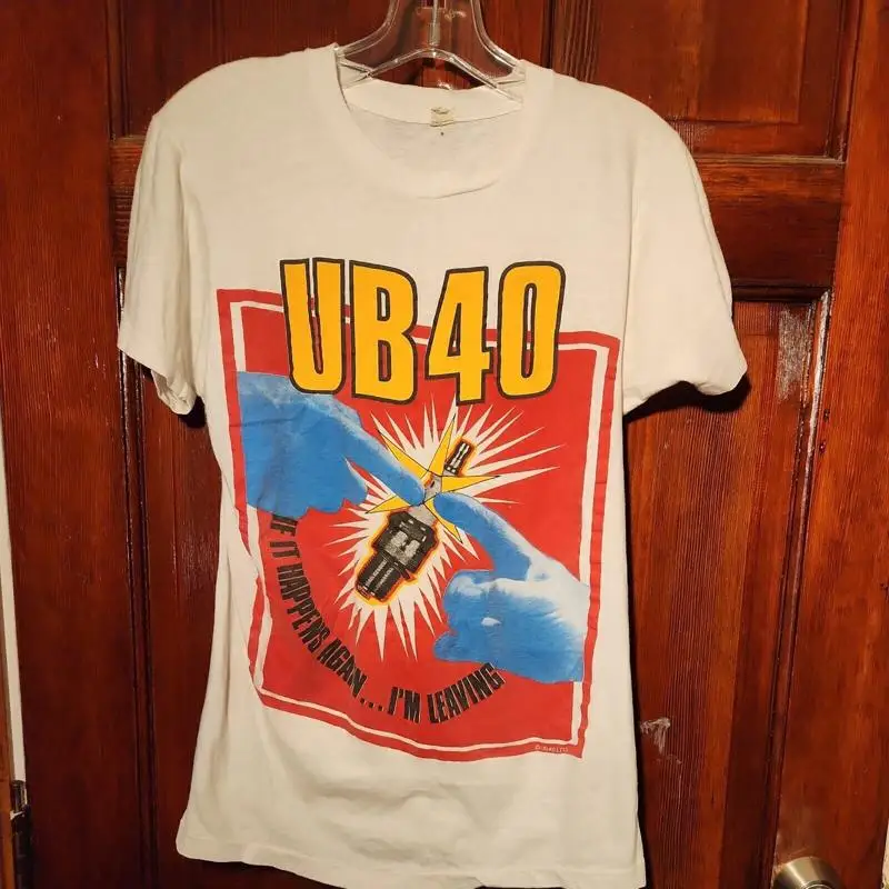 Футболка Screenstars Ub40 «Если это счастья снова, я лежащая песня» 80-х годов, очень редкая Vtg