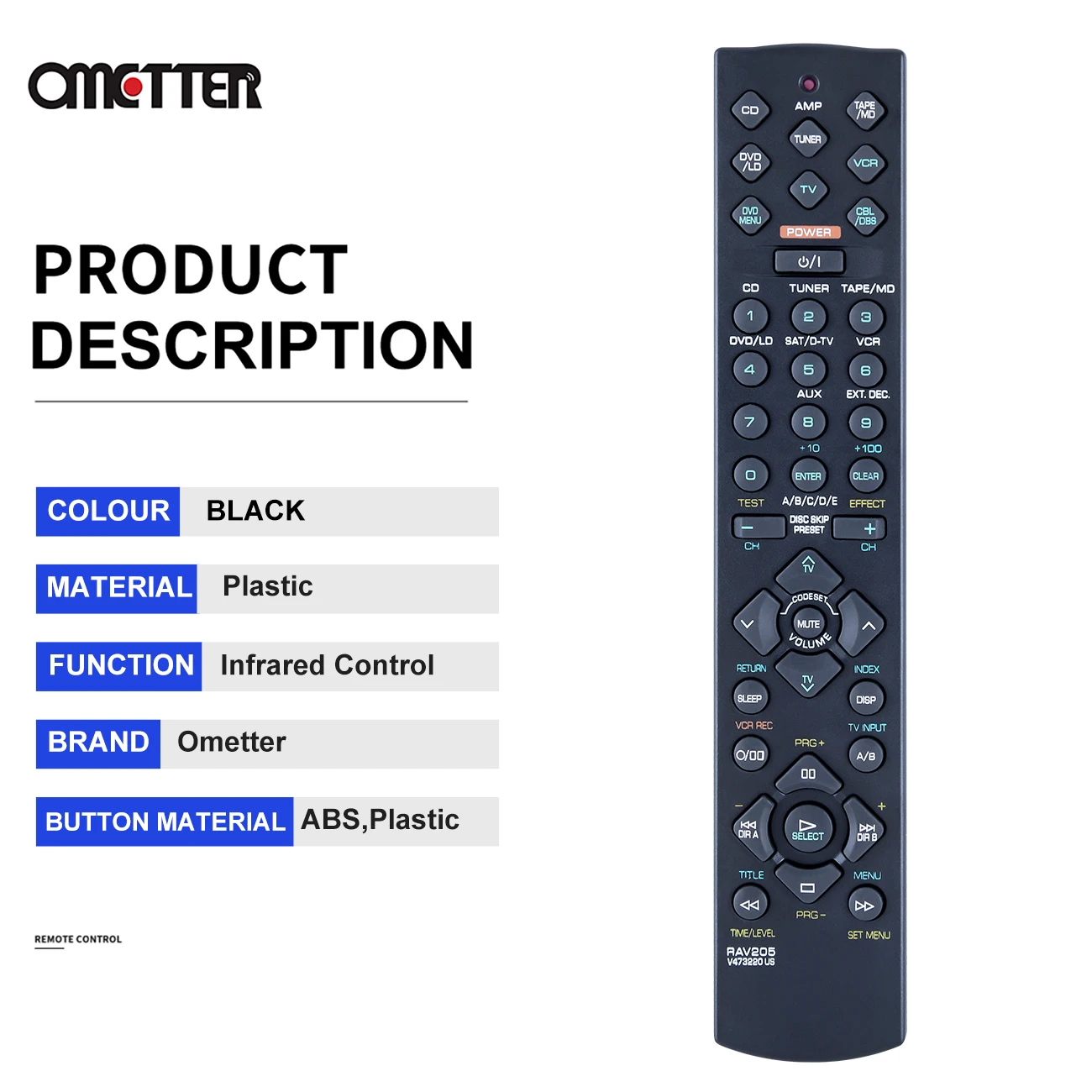 RAV205 RAV206ヤマハオーディオavレシーバーリモートコントロールV4732200 RX-V396 RX-V396RDS YHT-17 V6940901 RX-V420