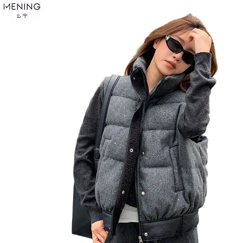 

Winter New Unique Chic Sleeveless Coat Ladies 2026 Autumn Temperament Cotton Vest Jacket Women Parkas Fashion Waistcoat Overwear