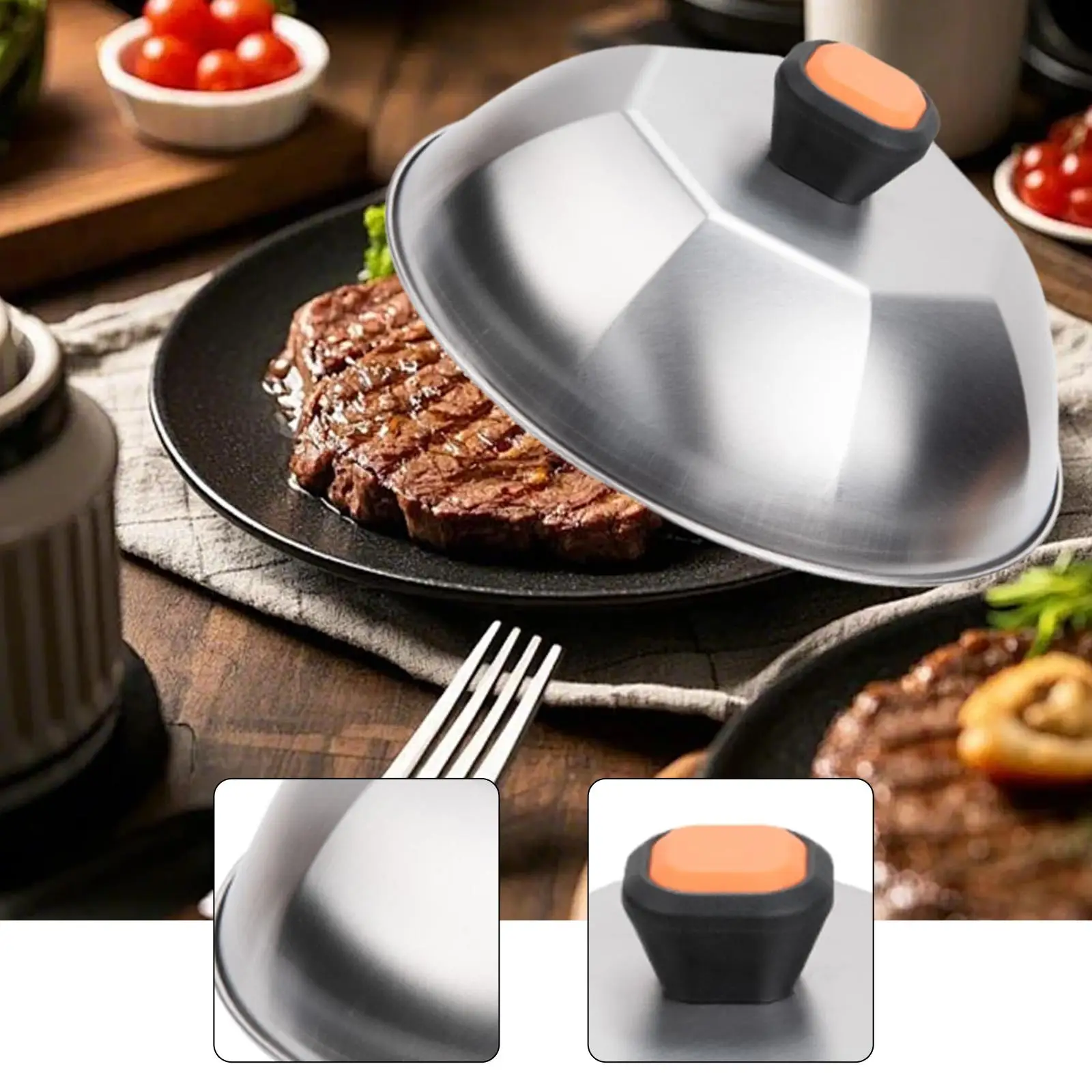 Basting Cover Metal Multipurpose Food Cover Melt Lid Griddle Dome Cheese Melting Dome for Cooking Burger Grilling Patties Indoor
