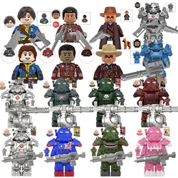 Nuevo juego BoS T60 Power Armor oficiales del ejército soldados figura ametralladora modelo bloques de construcción juguetes para niños regalos niños niñas Juguetes