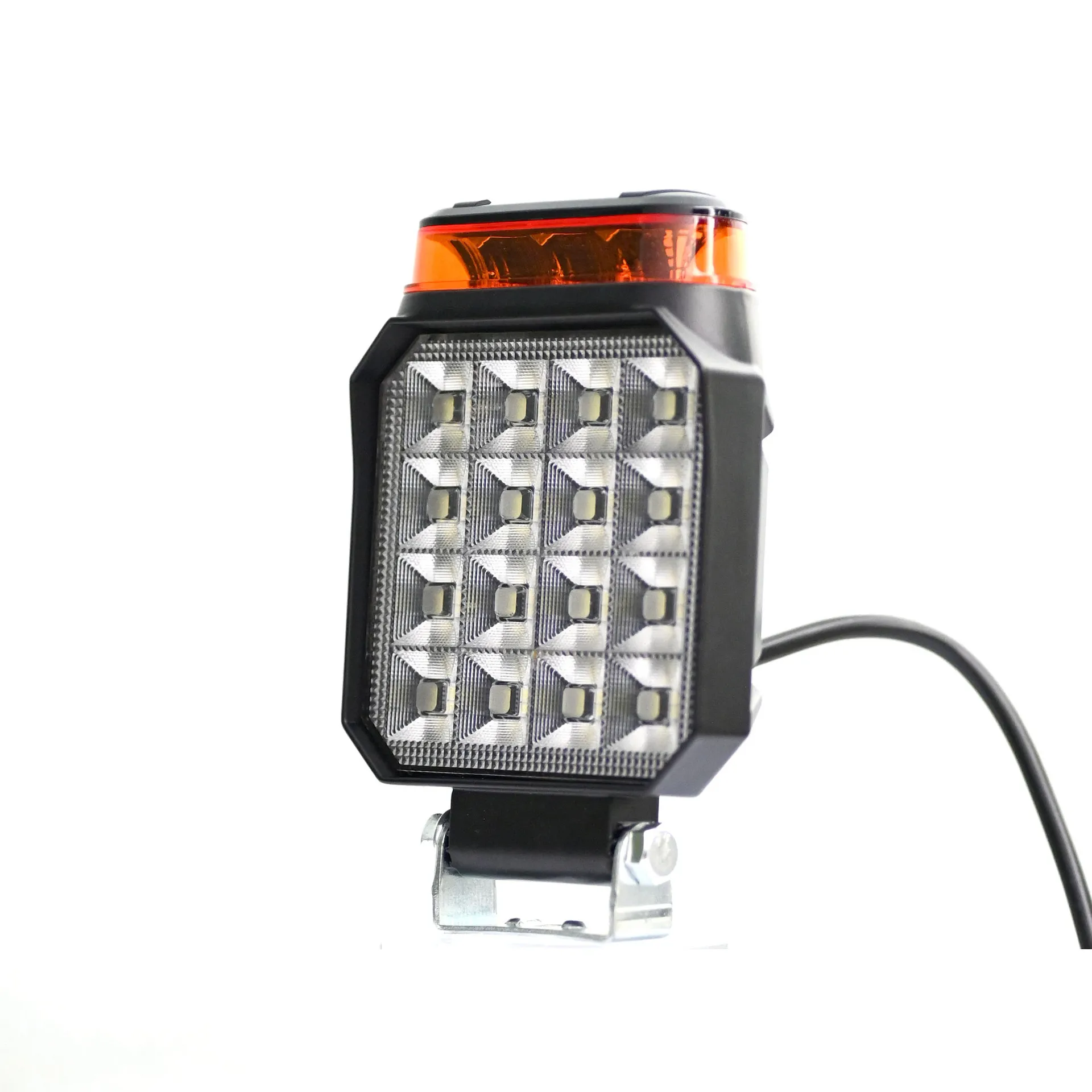 

4-дюймовый 16-светодиодный рабочий свет, желтый мигающий сигнальный фонарь, 12-80 В, 100 Вт, экскаватор, вилочный погрузчик, инженерные автомобильные светодиодные фонари, аксессуары