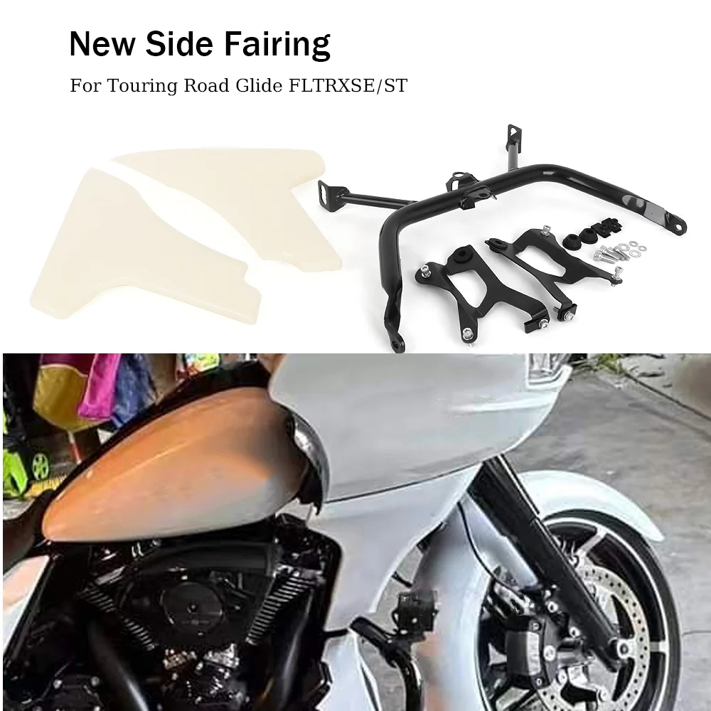 

2023 2024 New Motorcycle ABS Unpainted/Black Right Left Side Panel Frame Fairing For Touring CVO Road Glide ST FLTRXSTSE