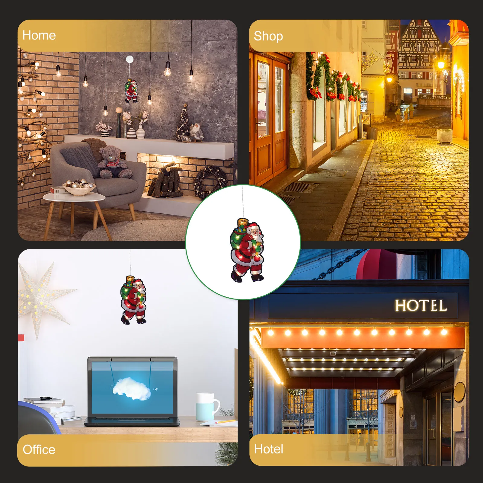 

1pc Christmas Decorative Lamp Adorable Suction Cup Led For Home Window Party Decoration Showcase Hanging Light Sucker Lamp Xmas