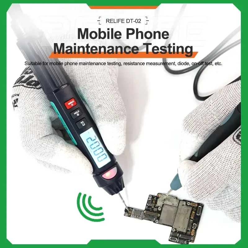 RELIFE DT-02 New Multifunctional Mini Smart Pen Multimeter DC AC Voltage Tester Mobile Phone Maintenance Test Tool