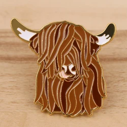 Funny Cattle Cartoon Animal Enamel Pin Brooches for Women Lapel Pins Badges on Backpack Costume Accessories Fashion Jewelry