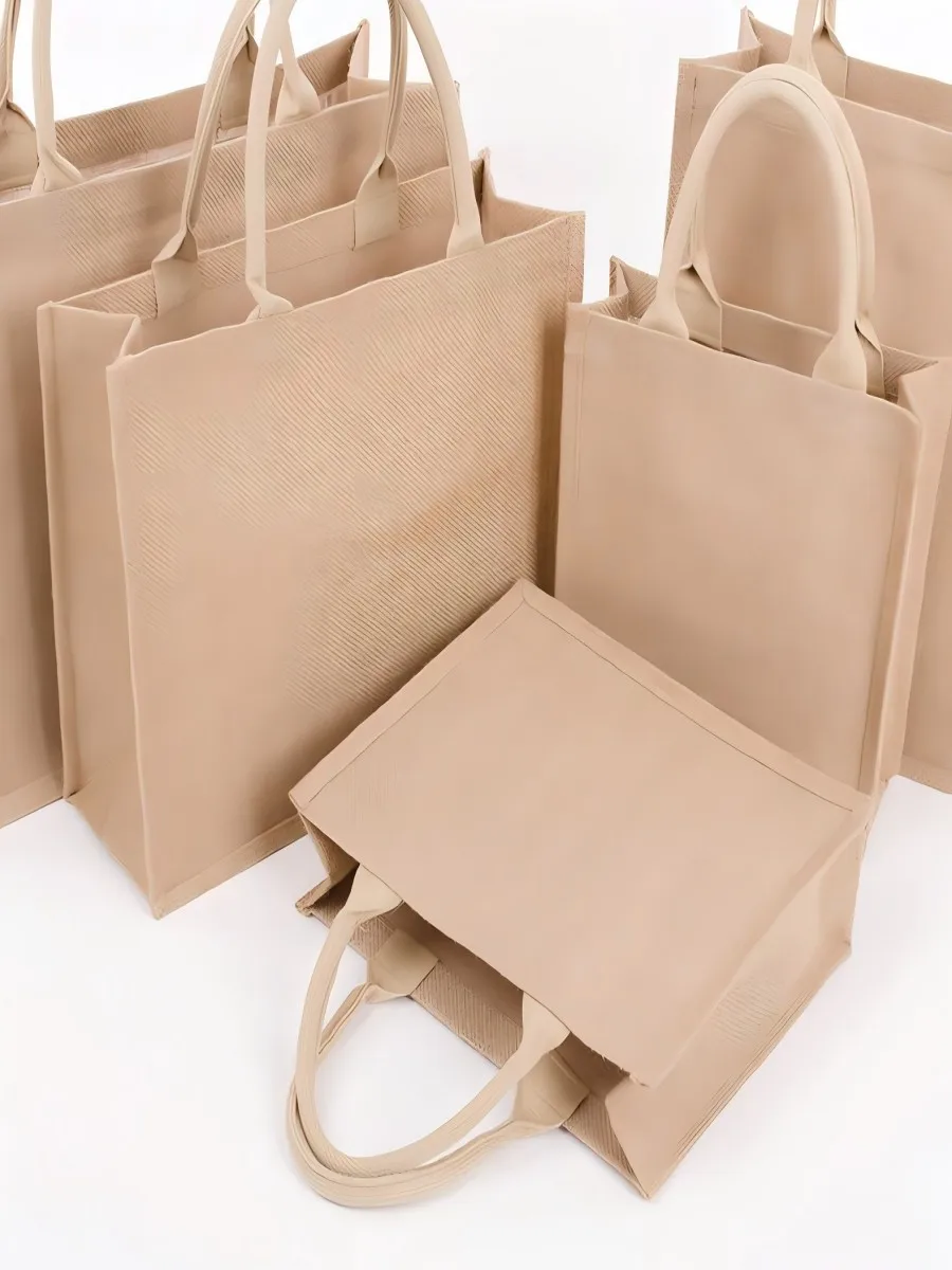 Bolsas de lino de mano de estilo MUJI, versión vertical, bolsas de lino amarillas en blanco pintadas a mano, sentido avanzado Ins