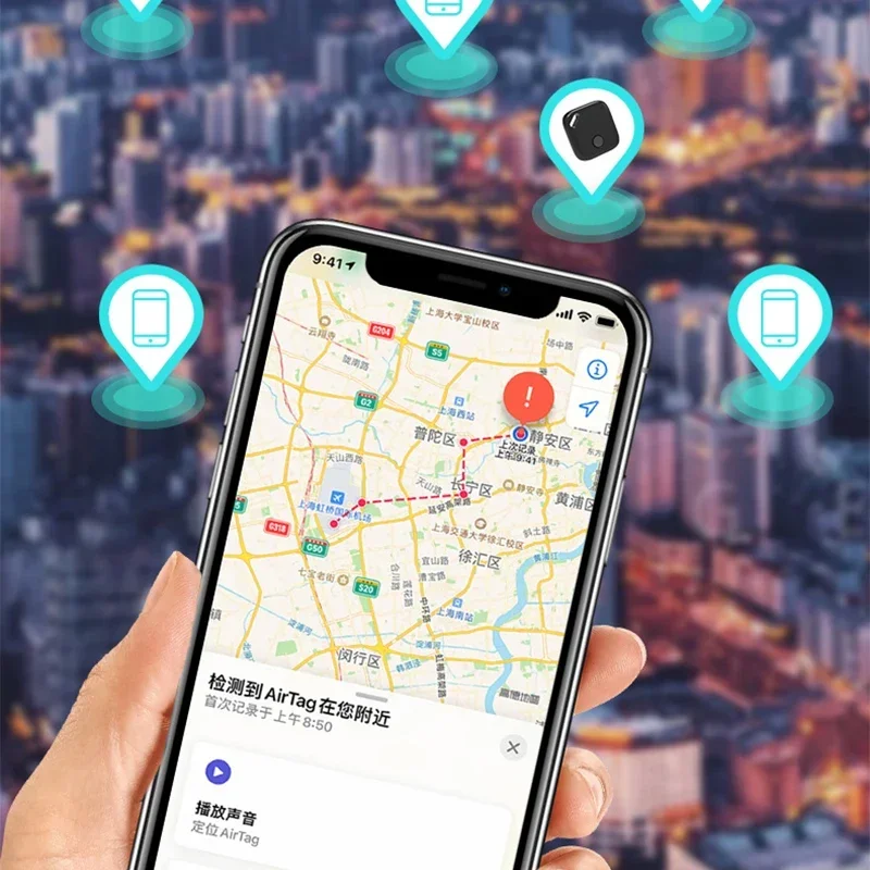 Smart Tag GPS Tracker, de longa distância para Air Tag Key Finder, Pet Carteira, Bicicleta Anti-lost Alarme, Mini Locator, Funciona com iOS, Encontrar