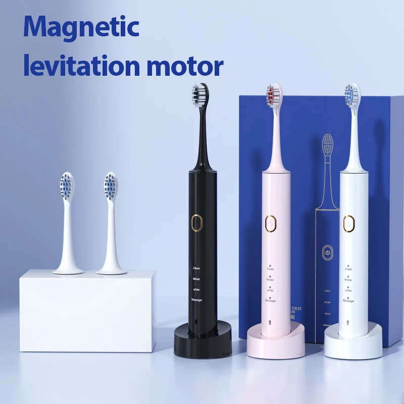 المغناطيسي الإرتفاع موتور بالموجات فوق الصوتية فرشاة الأسنان الكهربائية الكبار الذكية اللاسلكية شحن مقاوم للماء دوبونت شعيرات لينة