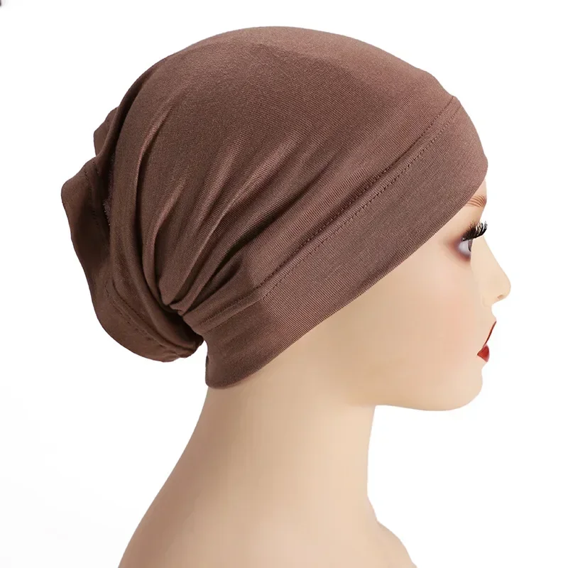 Soft Stretch Satin Bonnet Fashion Lined Sleeping Beanie Hat Bamboo Headwear Frizzy Natural Hair Nurse Cap for Women