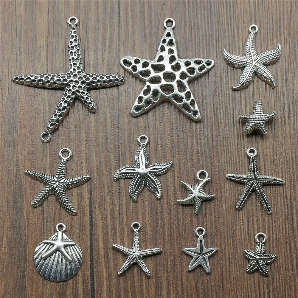 20 sztuk / partia Rozgwiazda Charms Antyczny Srebrny Kolor Rozgwiazda Wisiorek Charms Sea Animal Rozgwiazda Charms Do Tworzenia Biżuterii DIY Craft — zdjęcie 2