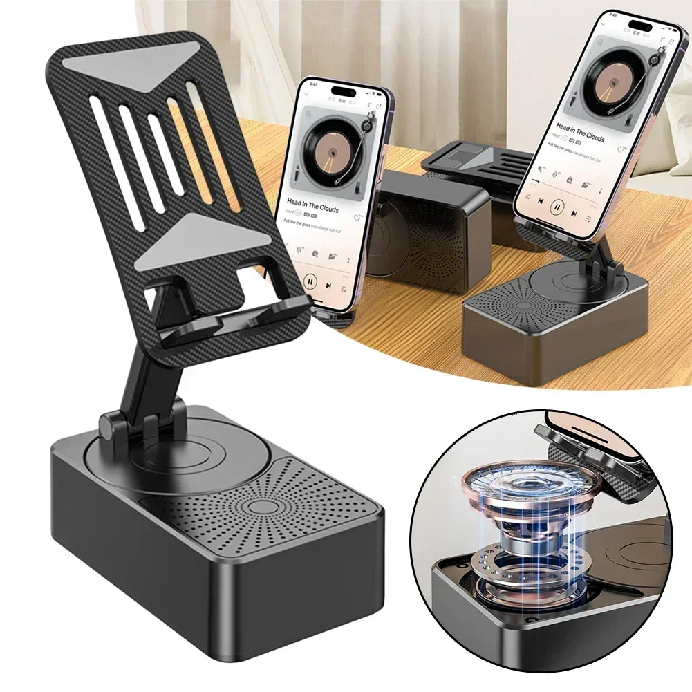 with Bluetooth-Compatible Slip Phone Stand Portable Speaker Adjustable Cell Desktop Live Lazy Stand Anti-Desktop Bracket Folding