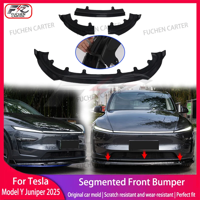 

Для нового Tesla Model Y Juniper Launch 2025+ Передний бампер Передняя губа Комплект лопаты Седан Спойлер для кузова Сплиттер Комплект защиты подбородка