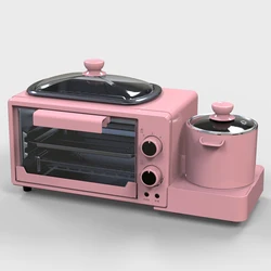 Multi-function 3 in 1 breakfast makers with waffle maker toaster bread