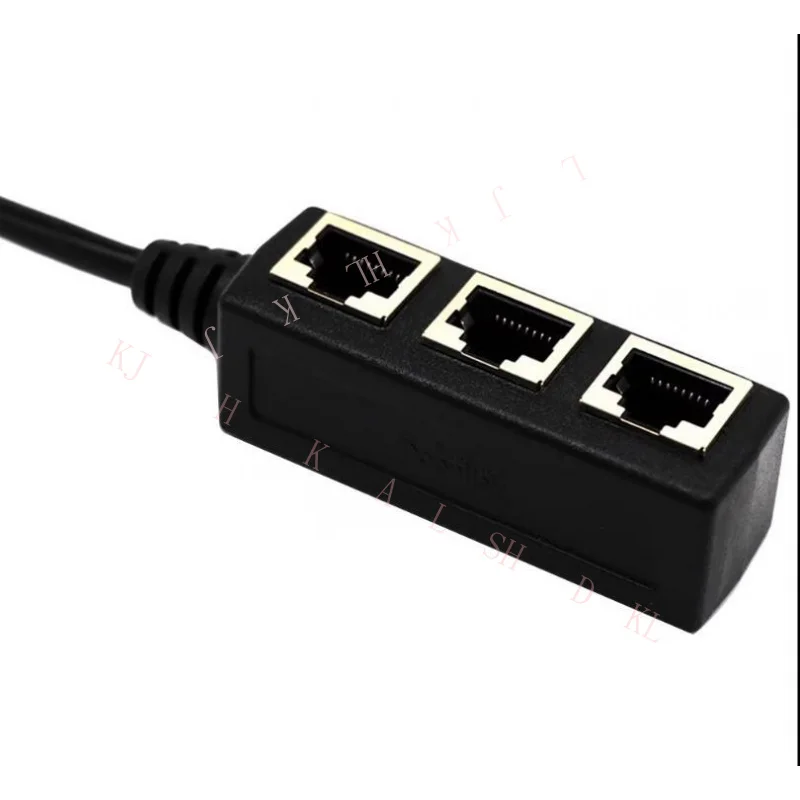 NN FOR RJ45 Splitter Adapter 1 Male to 3 Female LAN Ethernet Network Cable CAT5/5e/6/7