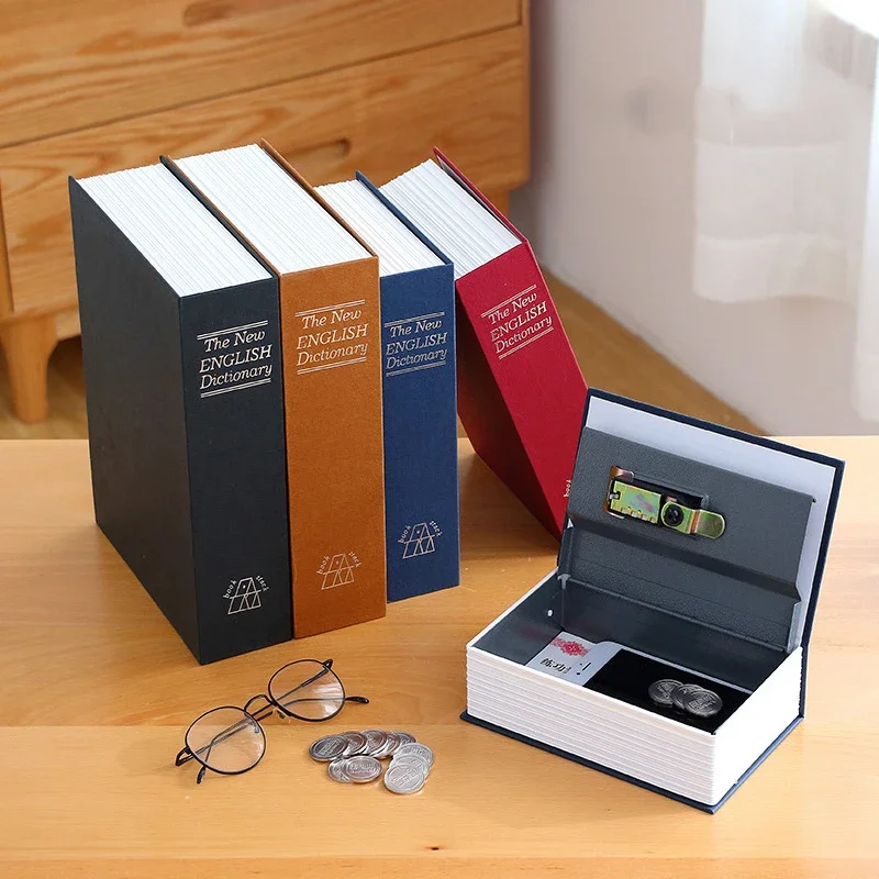 .La Mini Book Safe Security Key Locker เงิน Hidden Safe Key ปลอดภัยกล่องเงินสดเหรียญเงินเก็บเครื่องประดับล็อคกล่อง