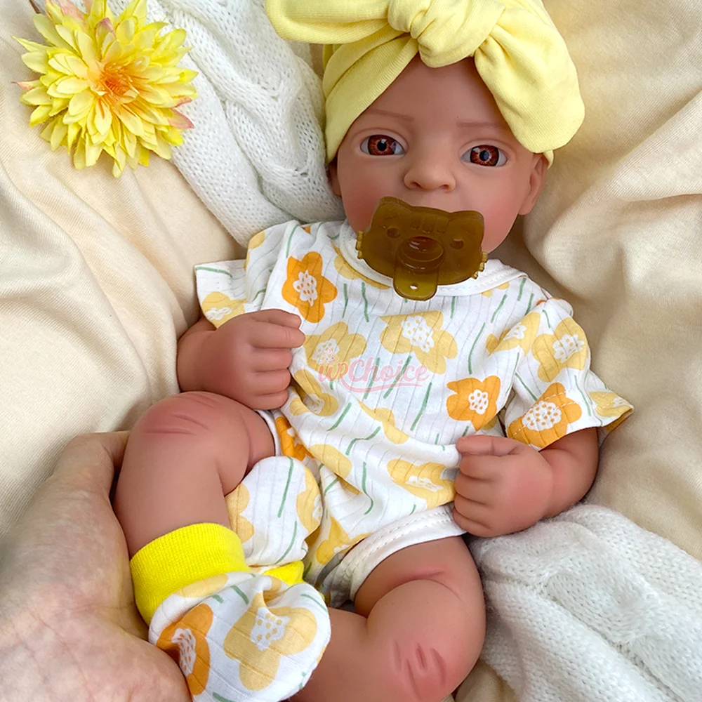 17" Open Mouth Silicone Reborn Doll Weighted Newborn Girl Soft Flexi Painted/Unpainted Newborn Doll Perfect Gift For Collectors