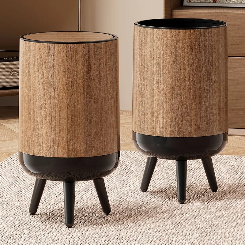 Trash Can with Lid Odor Block Waste Bin No Bending Household Storage Bucket for Home Kitchen Bathroom Living Room Hotel