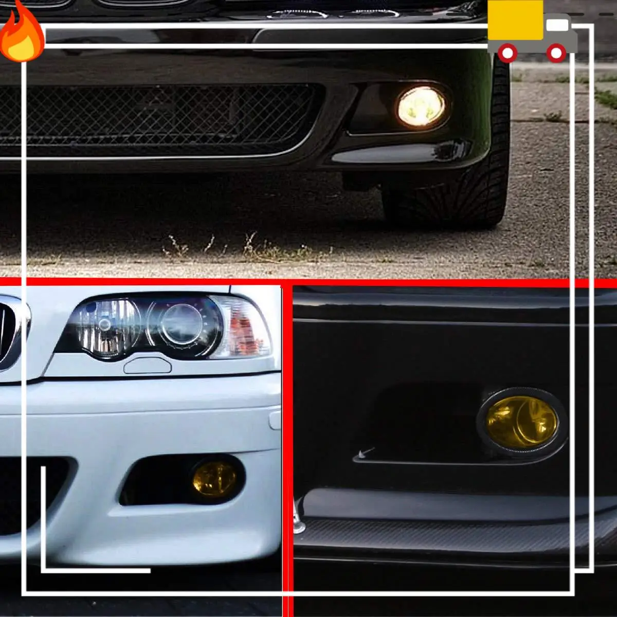 

01-06 Для-Bmw E46 Для-Bmw E39 Желтая пара линз Бампер Замена противотуманной фары