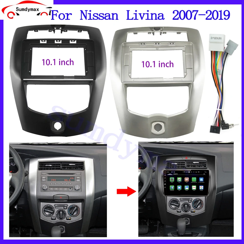 10.1 Inch 2din Car Fascia For Nissan Livina 2007-2019 Fascia Audio Fitting Adaptor In-dash Panel Car Dvd Frame Kits